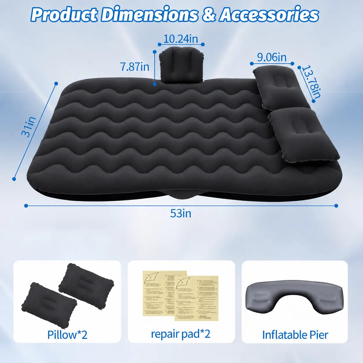 Portable Outdoor Inflatable Car Mattress for SUV
