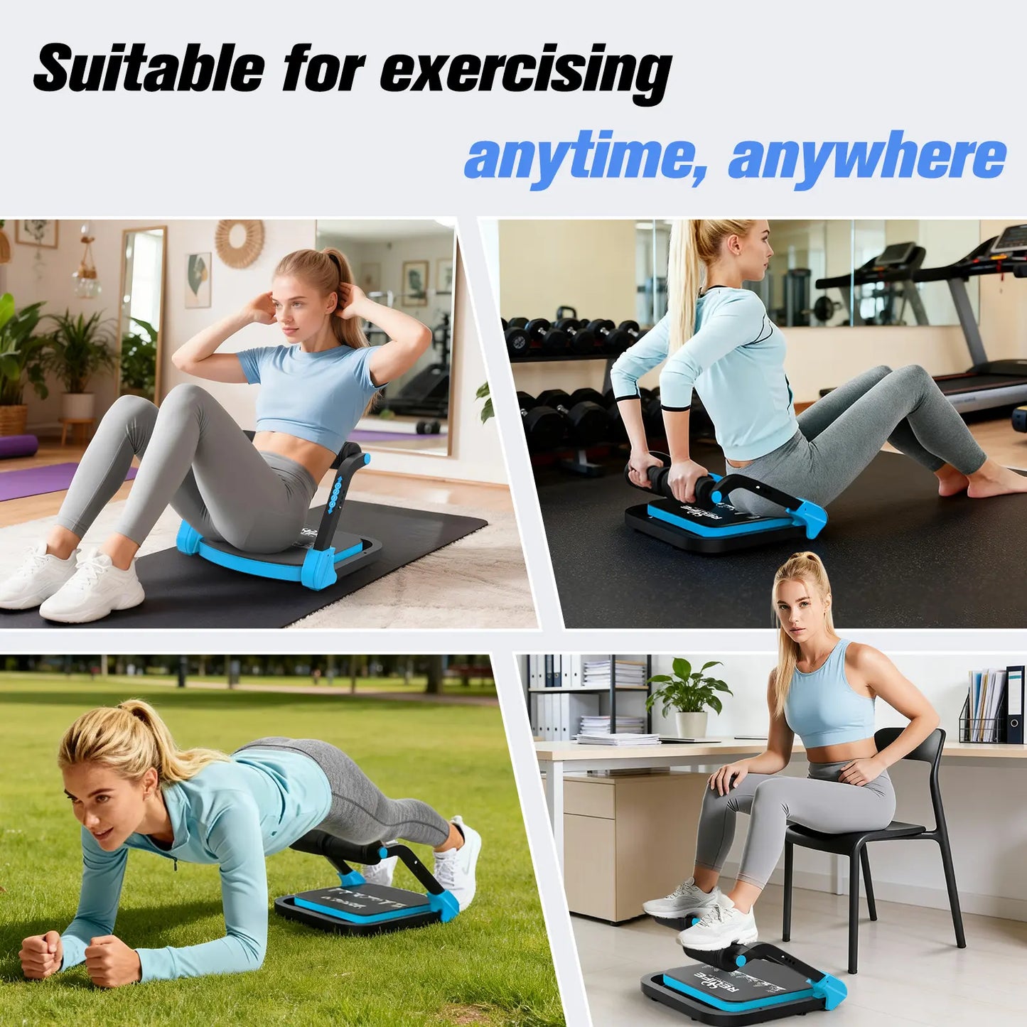 RELIFE Blue Ab Crunch Machine - Core & Tummy Trainer
