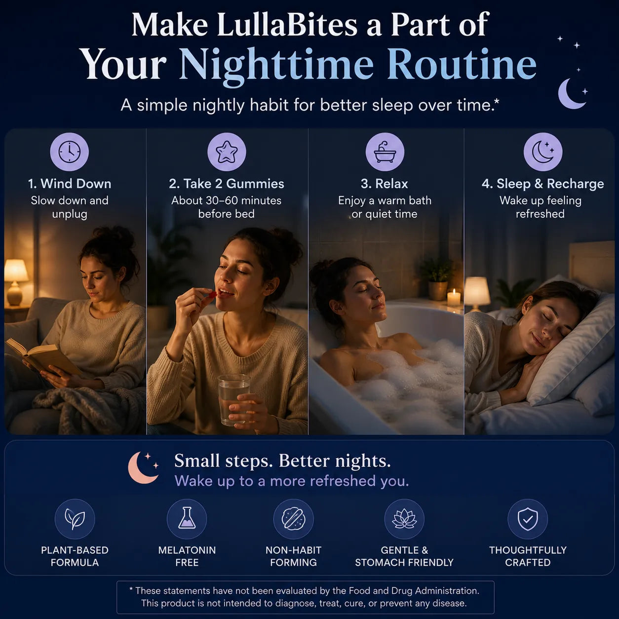Natural Sleep Gummies  - With 5-HTP, L-Theanine, Magnesium & Valerian Root - Melatonin Free - Vegan - Halal - Sugar, Gluten Free - Sweet Strawberry - 60 Gummies - 30 Servings
