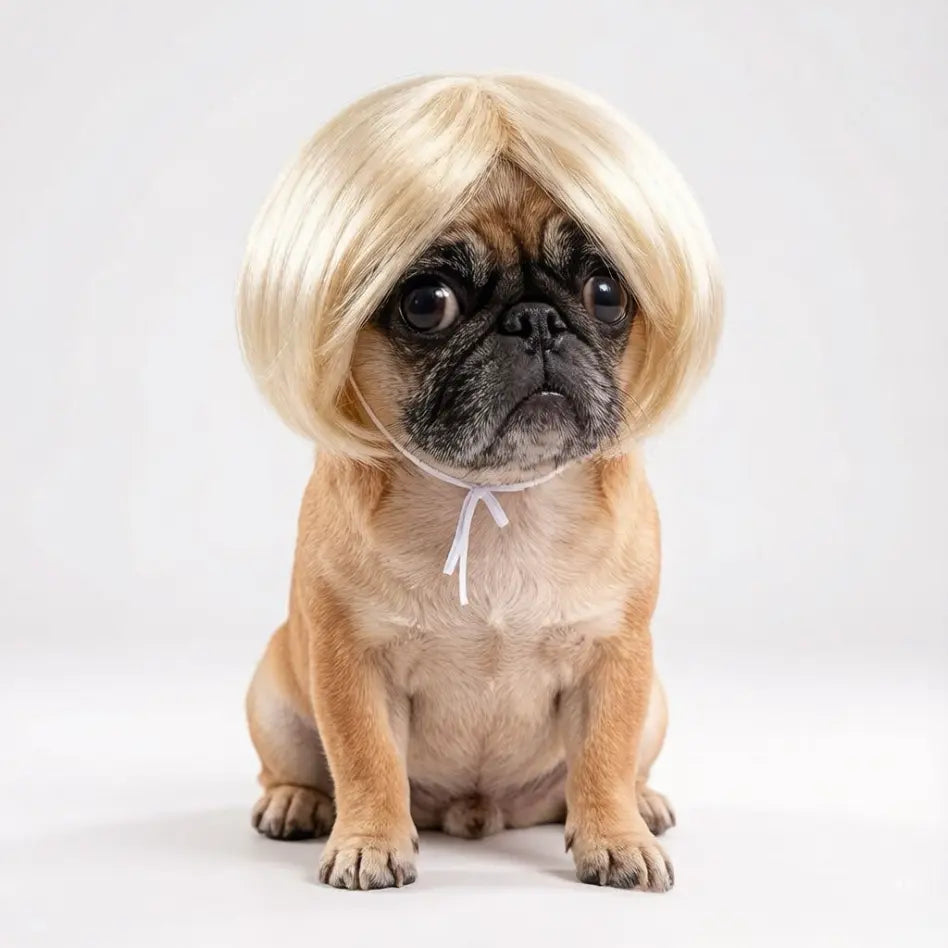 Funny Pet Wig for Dogs & Cats Adjustable Costume
