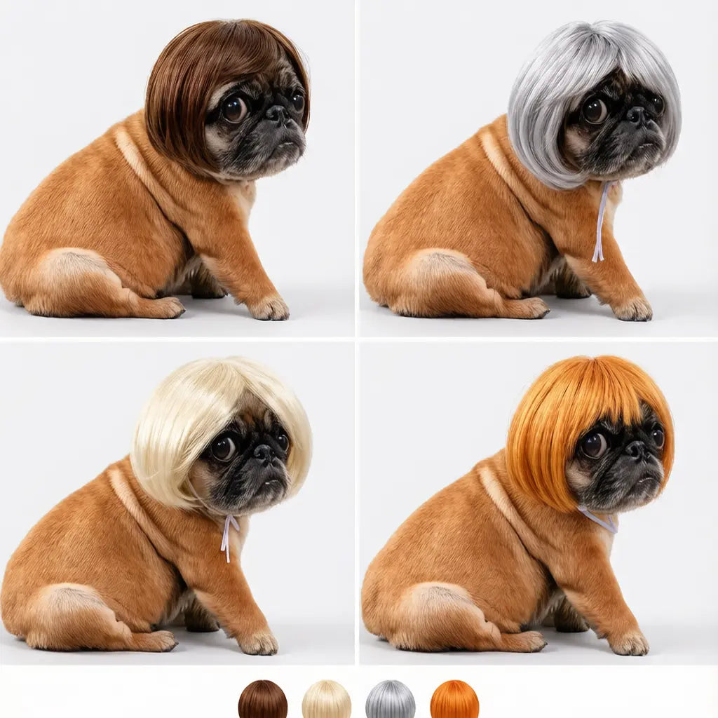 Funny Pet Wig for Dogs & Cats Adjustable Costume