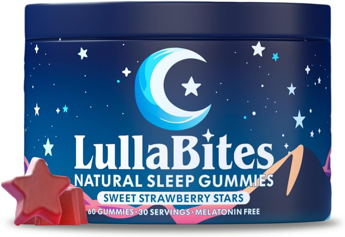 Natural Sleep Gummies  - With 5-HTP, L-Theanine, Magnesium & Valerian Root - Melatonin Free - Vegan - Halal - Sugar, Gluten Free - Sweet Strawberry - 60 Gummies - 30 Servings