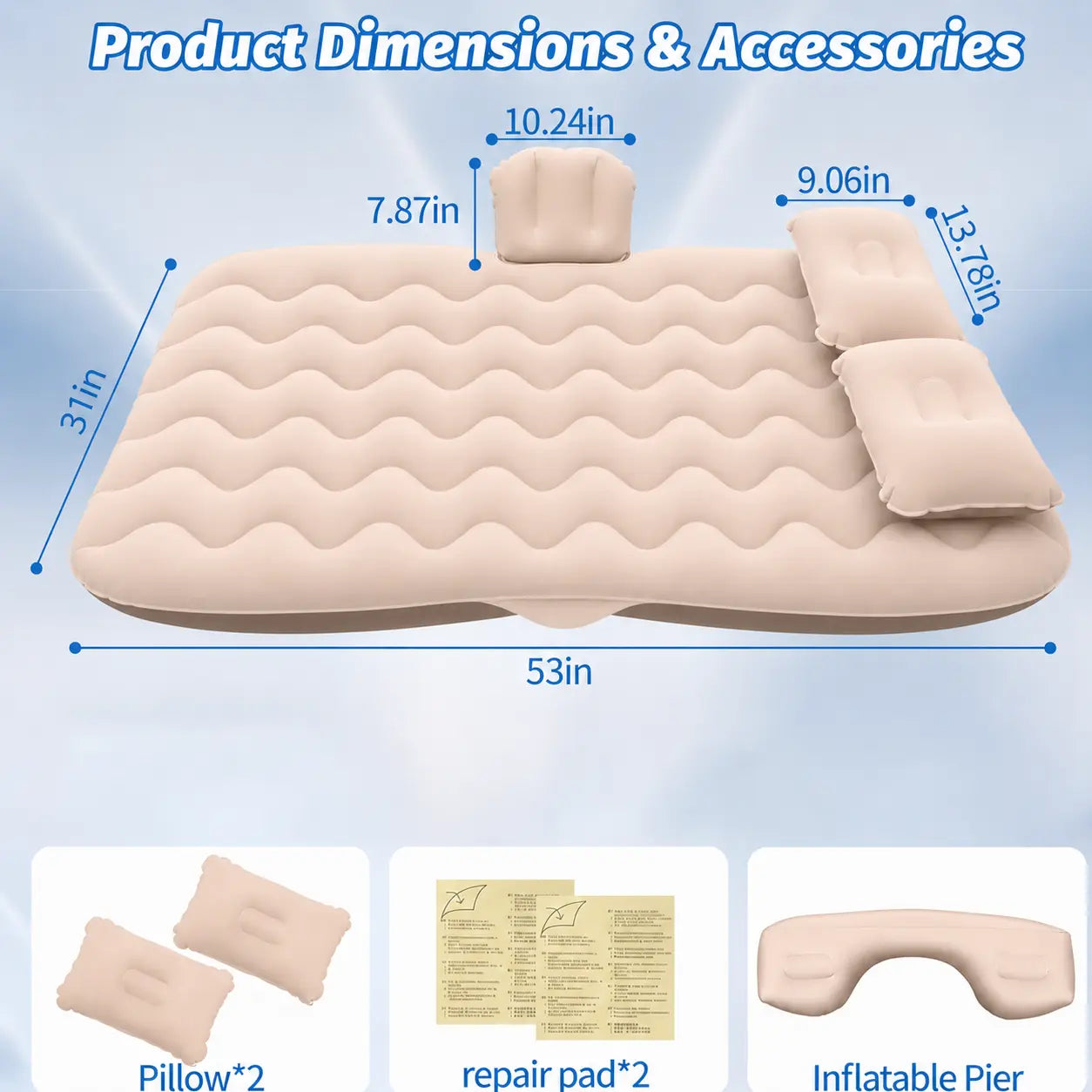 Portable Outdoor Inflatable Car Mattress for SUV