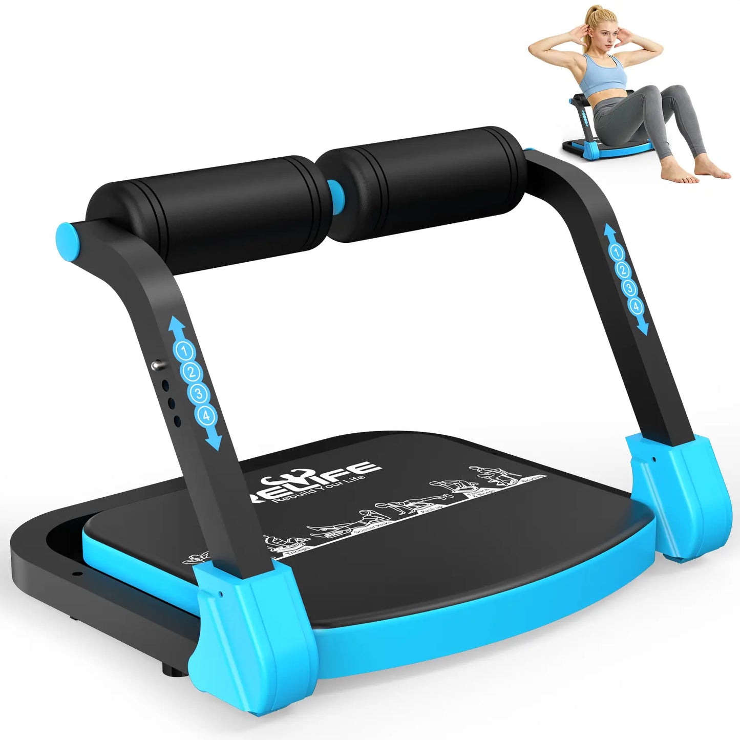 RELIFE Blue Ab Crunch Machine - Core & Tummy Trainer