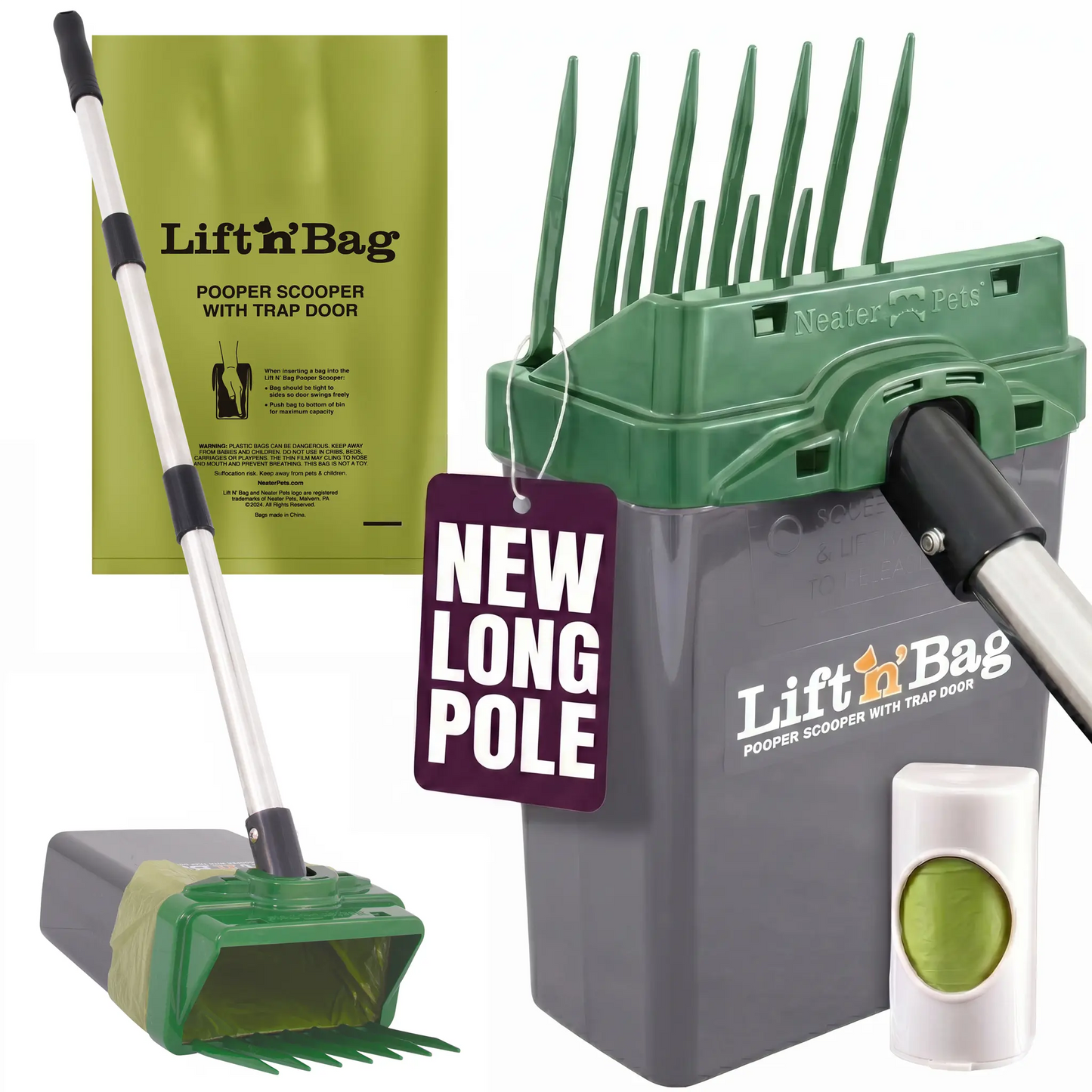 Neater Pets Lift N' Bag Dog  Scooper 31" Pole