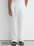 100% Linen Relaxed-Fit Drawstring Trousers
